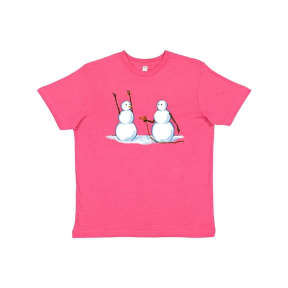 Inktastic Snowman Stickup with Hairdryer Youth T-Shirt