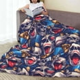 thumbnail image 6 of Pofeuu rock Skull blue record Print Ultra-Soft Micro Fleece Blanket,for Bed Or Sofa,All Season Throw Blankets Flannel Blanket-50"x40", 6 of 7