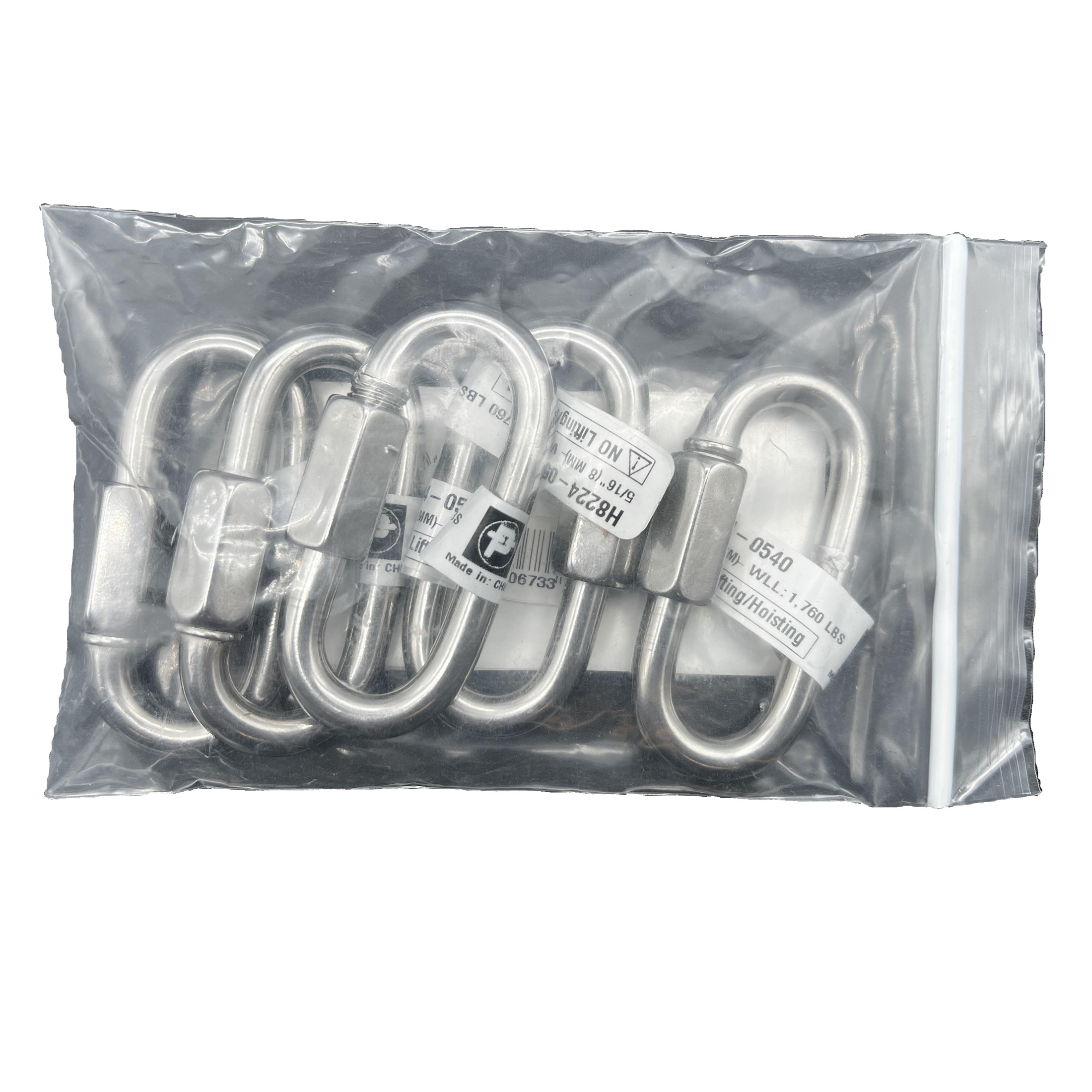5/16" Stainless Steel Quick Links, 5 piece, A316,UPC tagged, Peerless Chain #H8224-0540