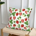 thumbnail image 6 of Throw Pillow Covers, Cute Strawberry Flower Leaves Soft Square Pillow Cases with Invisible Zipper for Couch Bed Sofa, Farmhouse Fall Home Decor 16"x16", 6 of 7