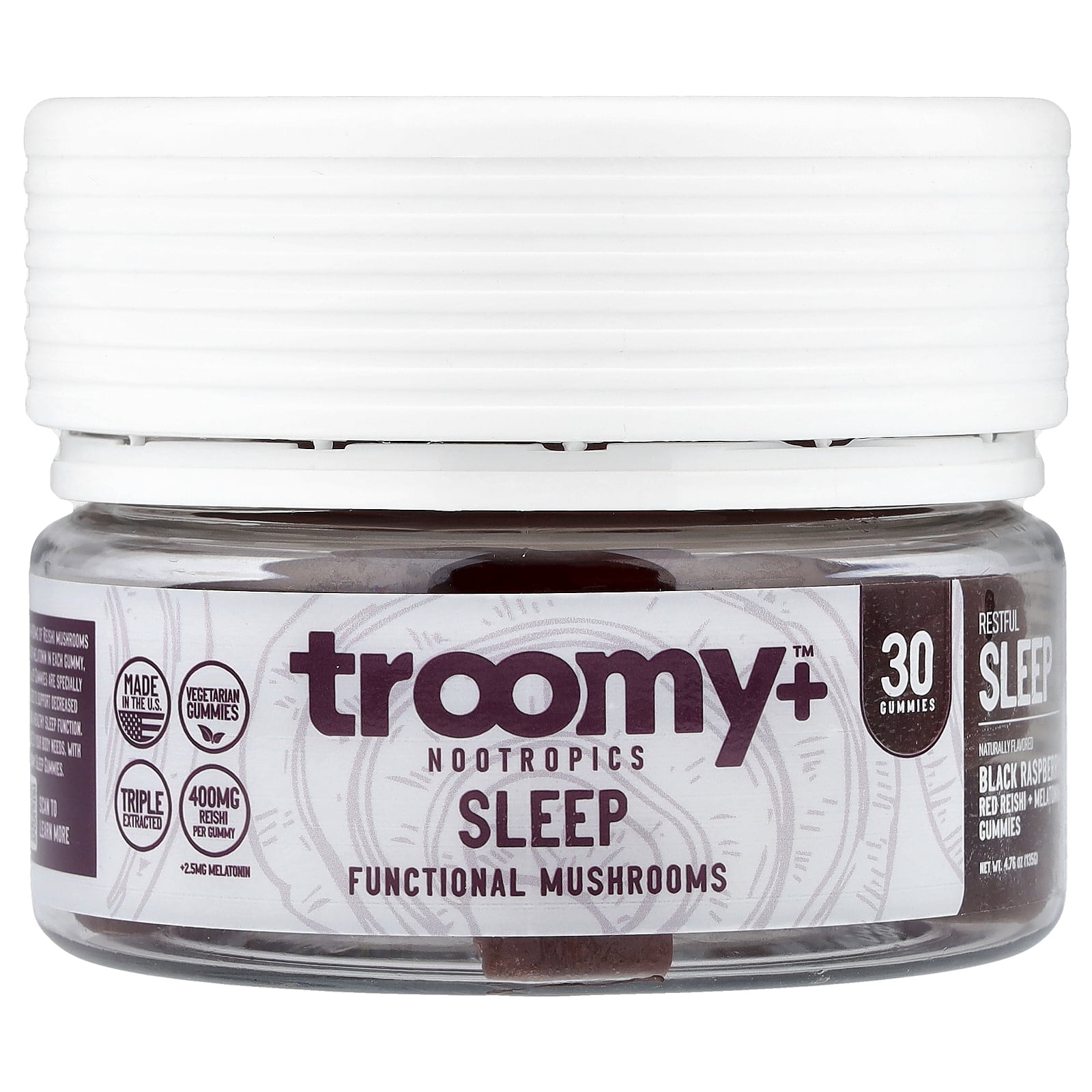 Sleep: Reishi + Melatonin Gummies by Troomy Nootropics