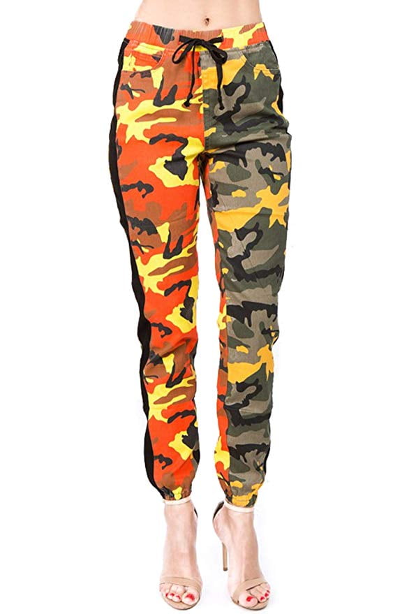 camo pants yellow and orange