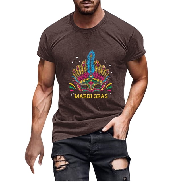 Camisa de Manga Larga Del Cuello Redondo Del Verano Del Carnaval Impresa de los Hombres, Suéter de Moda de Poliéster para el Uso Casual, Diario Y de Invierno