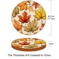 thumbnail image 3 of Thanksgiving Luxury Microfiber Leather Round Coasters Set of 6 - 11x11 cm Drink Coasters for Home and Office Use, 3 of 6