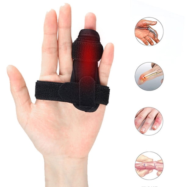 Fijación de fractura de soporte de dedo de gatillo de férula de dedo ajustable (negro) (1 piezas)