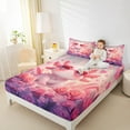 thumbnail image 4 of Feelyou Girly Cute Axolotl Twin Sheet Sets for Kids, Romantic Pink Rose Twin Fitted Sheet, Dreamy Fairy Tale Flat Sheet, Super Cozy Room Decor, 3 Pieces, 4 of 7