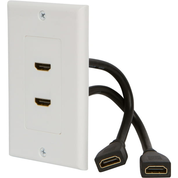 Buyer's Point HDMI Wall Plate (2 Port) Insert with 6Inch BuiltIn