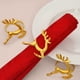 thumbnail image 2 of JM Servilleteros navideños, juego de 12 servilleteros dorados con forma de ciervo para mesa de comedor, decoración de mesa rústica para recepciones de bodas, Navidad, Acción de Gracias, fiestas navideñas, cenas JM, 2 of 5