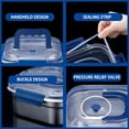 thumbnail image 5 of Yakimoto 2-Pack Extra-Large Stainless Steel Food Storage Containers with Blue Airtight Lids and Carry Handle, Deep Meal Prep Bento Box for Kitchen Pantry, Silver, 5 of 13