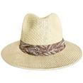 thumbnail image 5 of Panama Jack Matte Toyo Straw Safari Sun Hat with 3-Pleat Ribbon Band (Brown Band, Large/X-Large), 5 of 9