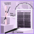 thumbnail image 2 of Cluster Eyelash Extension Kit Natural Wispy Lash Clusters Kit DIY Lash Extension Kit 196pcs 10-18mm Individual Lashes with Mix 4-7mm of Lash Band Lash Glue Lash Twezeers, 2 of 9