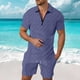 thumbnail image 1 of WILLBEST Trajes Casuales de Hombre Cortos para Salidas Informales, Conjunto de Corte Entallado, Material Transpirable, Primavera y Verano para Cualquier Ocasión., 1 of 4