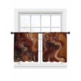 thumbnail image 2 of Brown Marble Semi Sheer Curtains 54 Inch Length 2 Panels Set, Ombre Abstract Striped Mottled Aesthetic Sheer Kitchen Curtain Privacy Voile Window Curtain for Living Room Bedroom Rod Pocket Drapes, 2 of 7