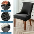 thumbnail image 2 of Armless Wingback Stretch Chair Slipcover,Sloping Armchair Covers Removable Washable Anti-Dust Spandex Jacquard Side Chair Slipcover for Dining Living Room Banquet Hotel-2-black, 2 of 7