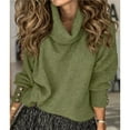 thumbnail image 4 of Women's Oversized Chunky Pullover Sweaters Cowl Neck Long Sleeve Winter Slouchy Loose Knit Sweaters Green 4XL, 4 of 8