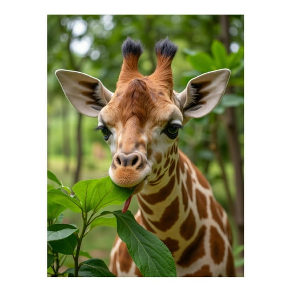 Diamond Art Kit for Adults, Young Giraffe Eating Leaves Diamond Painting for Adults Beginners, 5D DIY Diamond Art Painting Kits, Colorful Diamond Painting Craft for Home Decor 12x16