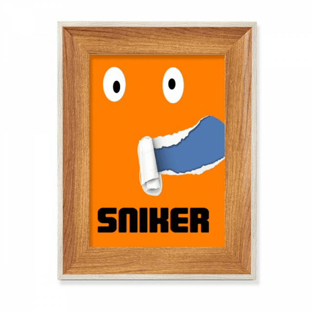 Orange Wide Sniker Crooked Emotion Desktop Wooden Photo Frame Display Picture Art Painting Multiple Sets