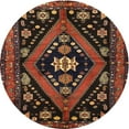 thumbnail image 1 of Ahgly Company Indoor Round Traditional Sienna Brown Persian Area Rugs, 3' Round, 1 of 6