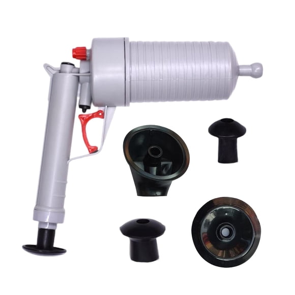 Desatascador de inodoro universal, limpiador de desagües de bañera, bomba de drenaje de presión de aire para Gris
