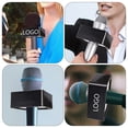 thumbnail image 3 of Miangastore 2pcs Portable Triangle Square Cube Interview Mic Logo Mic Flag Station Logos, 3 of 9