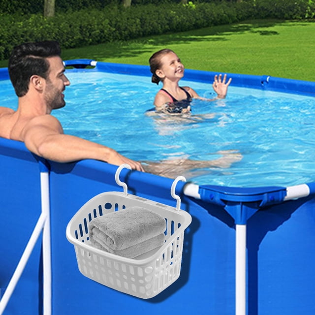 Boovnll Pool Side Storage Basket Set Pool Cup Above Ground Pool Accessories Pool Toy Basket Pool Storage Bins For Most Frame Pools