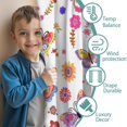 thumbnail image 3 of Blackout Kids Curtains,White Colorful Butterfly Flower Pattern Childrens Insulated Curtains Set Of 2,Bedroom Essentials,Toddler Room Decor 42"x63", 3 of 5