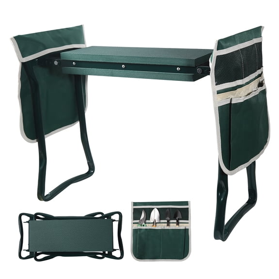 LYZHBFJ Upgraded Garden Kneeler and Seat with Thicken & Widen Soft Kneeling Pad,Heavy Duty Foldable Gardener Stool with 1 Tool Pouches