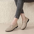 thumbnail image 5 of AUDeals Women’s Soft Sole Walking Shoes Breathable Non Slip Casual Orthopedic Shoes for Middle Aged and Elderly (Khaki, 7.5), 5 of 8
