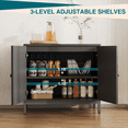 thumbnail image 6 of EastVita Buffet Cabinet with Storage Kitchen Sideboard Console Table Adjustable Shelf Two-Door Rattan Accent Cabinet with Arch Carving for Living Room Hallway Dining Room Black, 6 of 7