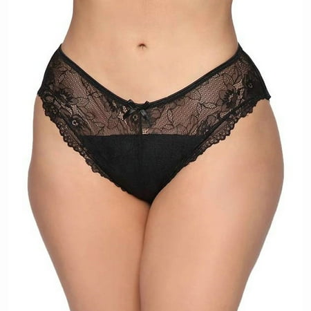 Women s High Waist Panties Women Lingerie Plus Size Open Butt Back Crotchless Lace Bow Caged Bottom  Women s Panties XXXL