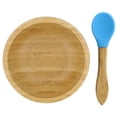 thumbnail image 6 of Acorn Baby Bamboo Baby Bowl and Silicone Baby Spoon Blue Set for Solid Food, 6 of 7