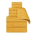 thumbnail image 2 of Superior Playa Zero Twist Cotton Solid Waffle Textured 9 Piece Towel Set, Gold, 2 of 7