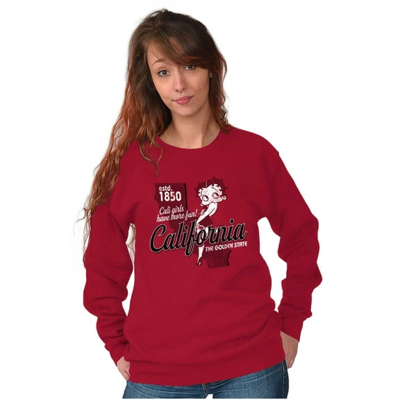 Betty Boop California State Outline Women Plus Size Sweatshirt Brisco Brands 3X