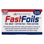 Americanails FastFoils - One Step Nail Polish Remover, Gel Polish Remover Wraps, Soak Off Foil Wipe Pads for Acrylic Nails, 100ct