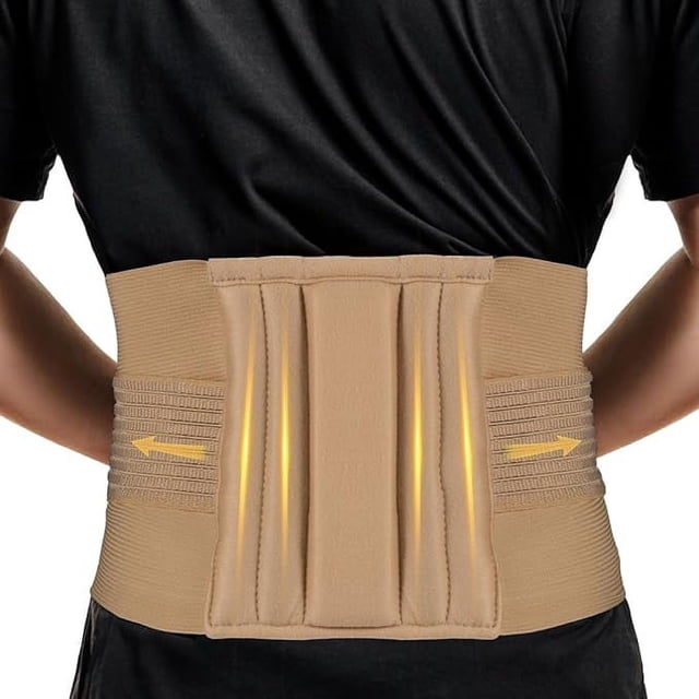 Lumbar Belt (Mild Support), Back Support for the Lumbar Spine, Pain Solution for Back and Abdomen - L (Beige)