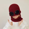 thumbnail image 3 of D GROEE Solid Color Elastic Hat Fall Winter Children Hat Glassed Decor Knitted Thick Warm Soft High Elasticity Full Resistant Unisex Winter, 3 of 7
