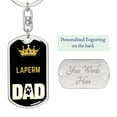 thumbnail image 2 of Laperm Cat Dad King Keychain Stainless Steel or 18k Gold, 2 of 10
