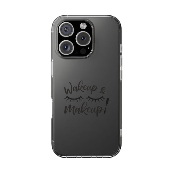 DistinctInk Clear Hybrid Case for Apple iPhone 16 Pro (6.3" Screen) - Eye Lashes - Shockproof Protection
