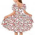 thumbnail image 6 of Afuyipoi Big Girls Classic Summer Dress (5-15 Years) Puff Short Sleeve Crisscross Back A-Line Swing Skirt for Festive Occasions Red 14/15, 6 of 8