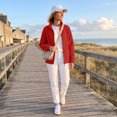 thumbnail image 6 of Womens Full Zip Stand Collar Fleece light jacket Long Sleeve Warm Casual Coat With Side Pockets for Fall Winter Hiking Athletic Wear, 6 of 6