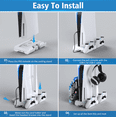 thumbnail image 4 of OIVO Vertical Cooling Stand with Dual Controller Charger for PlayStation 5, Dock Station with Fan, Headset Holder, 12 Game Slots, 4 of 8