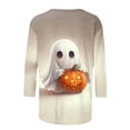 thumbnail image 5 of HOMBOM Womens Crewneck Graphic T Shirts Basic 3/4 Sleeve Lightweight Soft Halloween Ghost Print Tees for Ladies Basic Tops,XL, 5 of 5