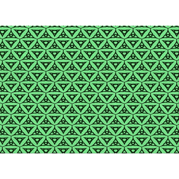 Ahgly Company Indoor Rectangle Patterned Deep Emerald Green Area Rugs, 7' x 10'
