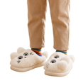 thumbnail image 3 of CUZIBR Kids Girls Slippers Boys Cute Cat Fuzzy House Slippers Close Toe Warm Winter Warm Indoor Footwear,White,6-7 Years, 3 of 5