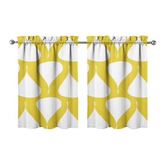 Marble Modern Geometric Flowers Abstract Kitchen Curtains - Vintage Tier Cafe Curtains for Bathroom Living RV Rod Pocket Window Drapes 36 Inch 2 Panels Set 28"x36" Window Treatment Tiers