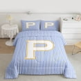 thumbnail image 2 of Feelyou Initial P Letter Bedding Comforter Set for Kid, Fashion Stripes Ombre Twin Comforter Sets, Fairy Tale Princess Reversible Bedding Set, Microfiber Bedroom Decor, 2pcs, 2 of 8