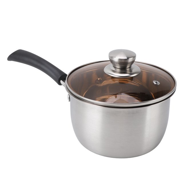 Olla Pequeña, Cacerola Pequeña de Acero inoxidable Para Leche, Calentador de Leche, Cacerola para Salsa, Olla para Cocino, Olla para Sopa Con Un para Restaurante