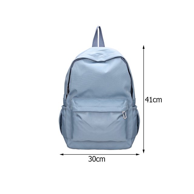 Mochila de nailon de estilo Preppy para mujer, bolso escolar informal de Color sólido, grande, para viaje de adolescentes Fivean unisex