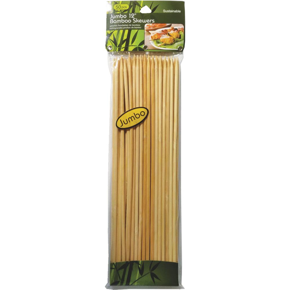 Jacent Retail Jumbo Bamboo Skewers 12" 10377 Pack of 6