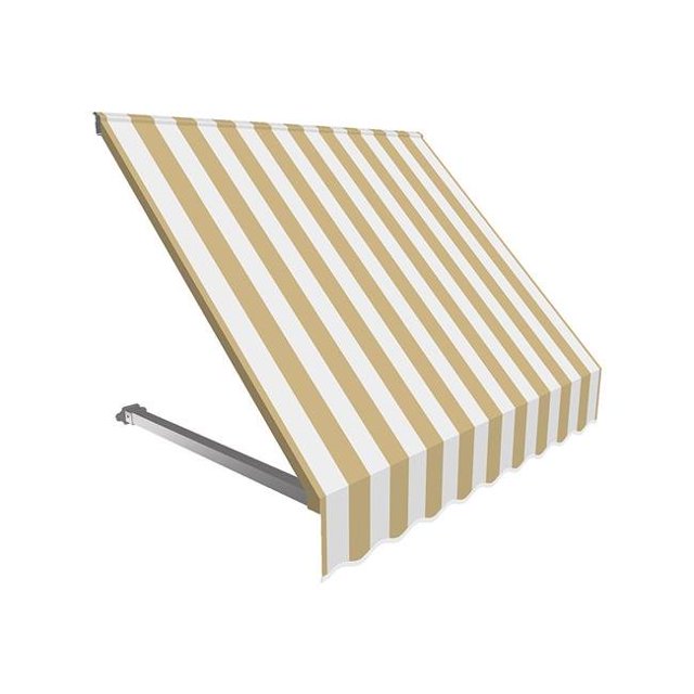 Awntech ER1030-US-3LW Auvent Rétro pour Fenêtre et Entrée de 3,38 Pi, Lin et Blanc - 16 x 30 Po